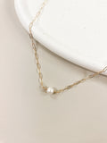 Solitaire Pearl Necklace