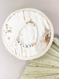 Name Bracelet with white beads