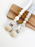 Gray Marble Teether/Paci Clip