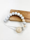 Gray Marble Teether/Paci Clip