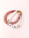 Name Bracelet with white beads