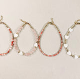 WHITE Heart Bracelet