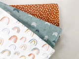 Rust Dot Bib and Burpcloth