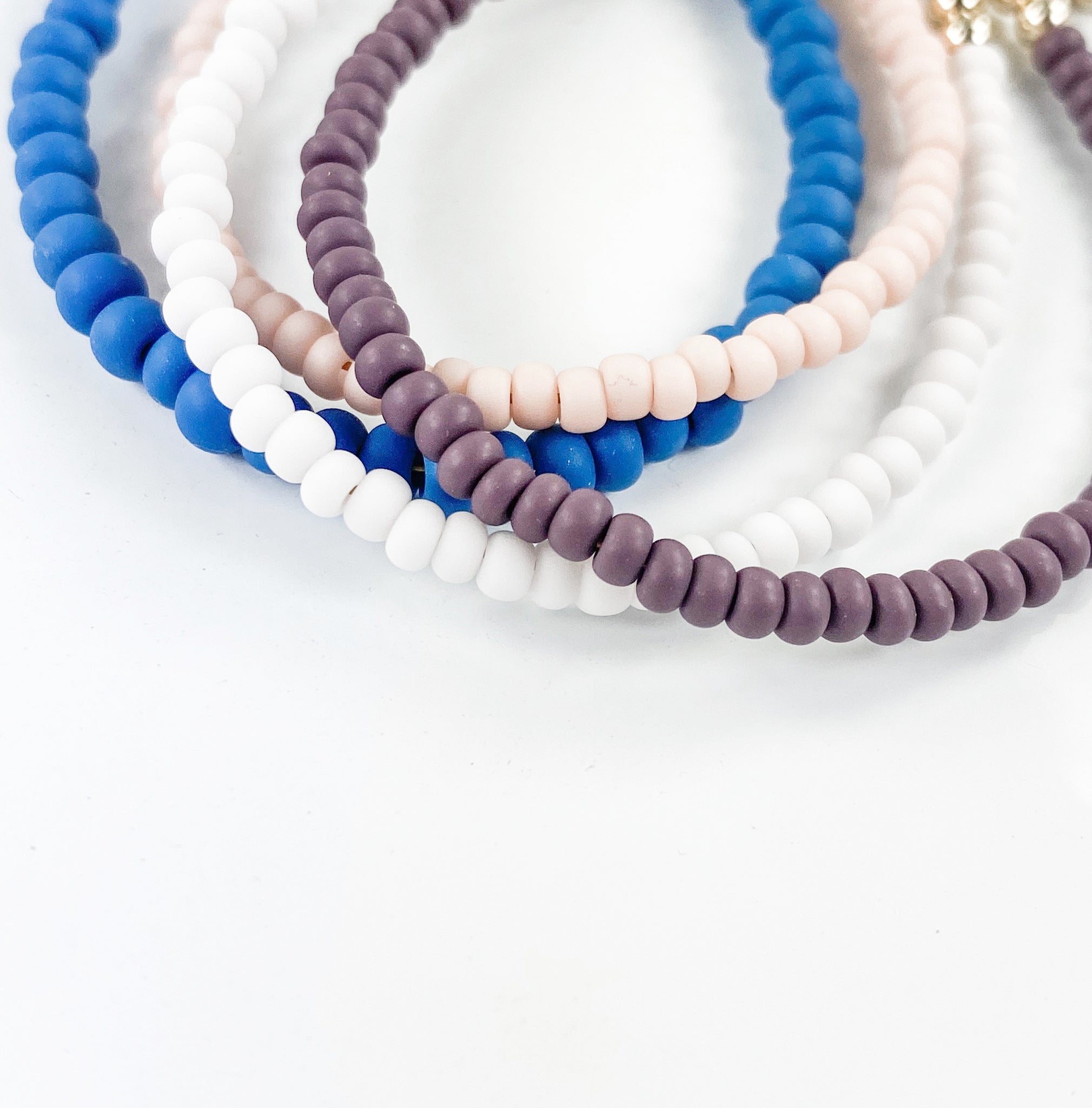 Name Bracelet with white beads – KateMarie Designs