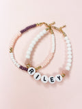 Name Bracelet with white beads
