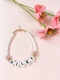 Name Bracelet with white beads