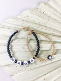 Name Bracelet with Matte Black Beads